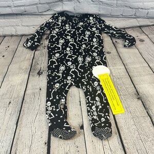 Caden Lane Skeleton Pattern Bamboo Zippie Footie